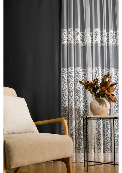 Kullanıma Hazır Sık Pileli Füme Rengi Blackout Karartma Kumaştan Fon Perde 1x3 V24 Tek Kanat indirimleri