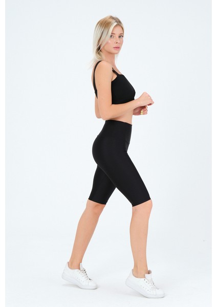 Yüksek Bel Toparlayıcı Konforlu Parlak Bisikletçi Tayt indirimleri