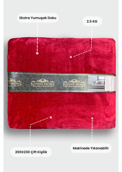 Warm Embrase Kırmızı Çift Kişilik Peluş Battaniye indirimleri