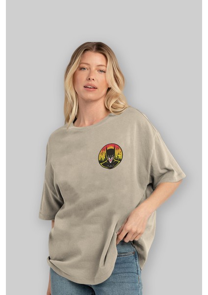 Batman (1) Ön Sol Baskılı Oversize T-Shirt Erkek Kadın Unisex Pamuk Bisiklet Yaka Tişort fırsatları