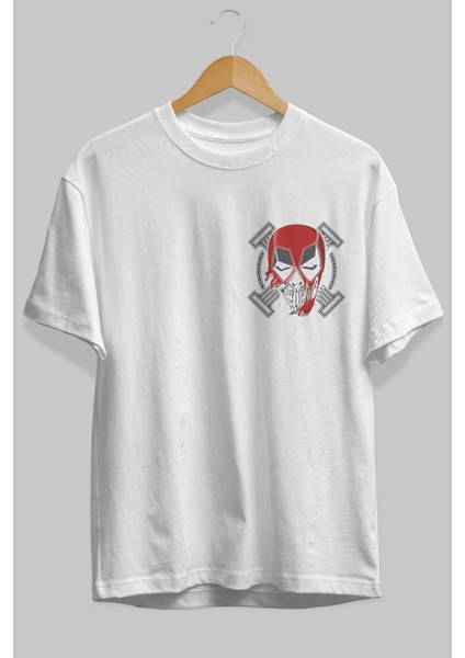 Deadpool (7) Ön Sol Baskılı Oversize T-Shirt Erkek Kadın Unisex Pamuk Bisiklet Yaka Tişort fiyatları