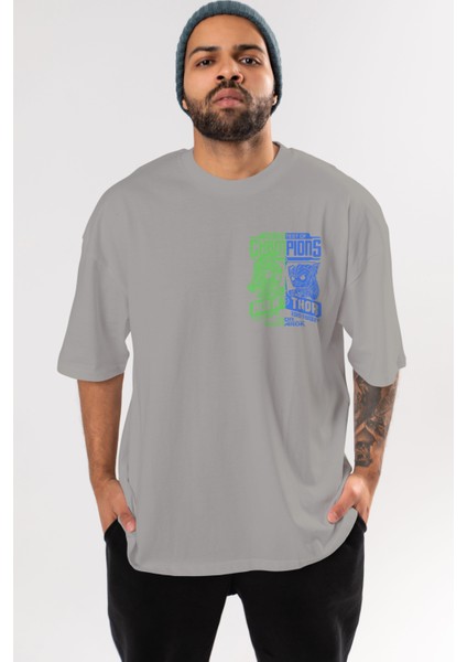 Hulk (13) Ön Sol Baskılı Oversize T-Shirt Erkek Kadın Unisex Pamuk Bisiklet Yaka Tişort