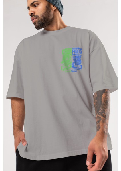 Hulk (13) Ön Sol Baskılı Oversize T-Shirt Erkek Kadın Unisex Pamuk Bisiklet Yaka Tişort