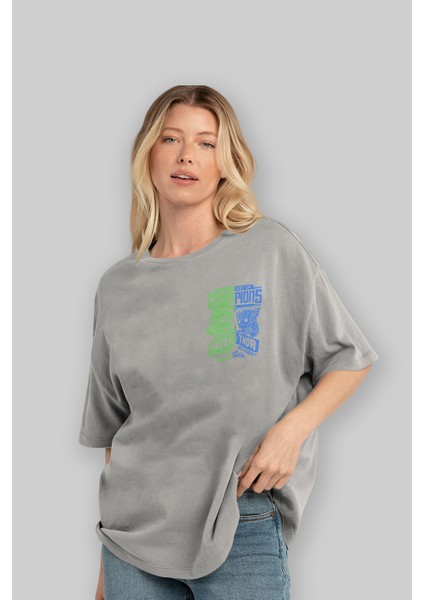 Hulk (13) Ön Sol Baskılı Oversize T-Shirt Erkek Kadın Unisex Pamuk Bisiklet Yaka Tişort