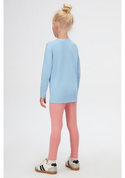 Koyu Mavi Basic Unisex Çocuk Sıfır Yaka Uzun Kollu Tişört fırsatları