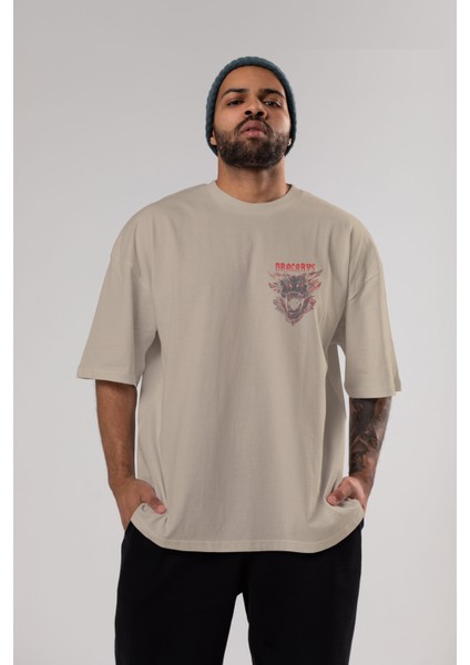 Game Of Thrones Dracarys Ön Sol Baskılı Oversize T-Shirt Erkek Kadın Unisex Pamuk Bisiklet Yaka Tişort