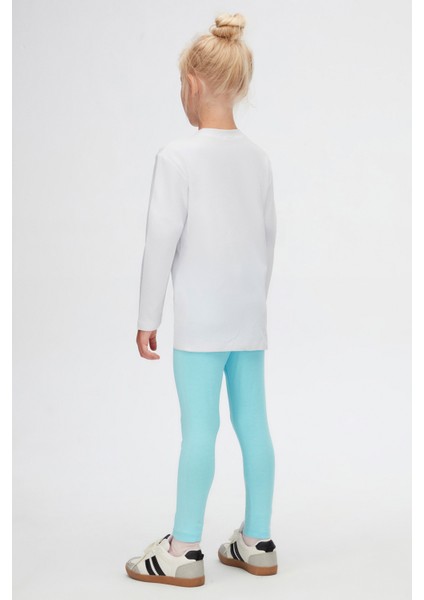 Beyaz Basic Unisex Çocuk Kışlık Sıfır Yaka Uzun Kollu Tişört fırsatları