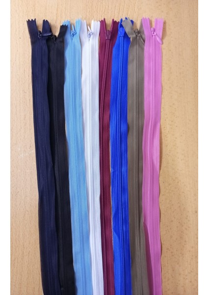 40 cm Gizli Fermuar 8 Li Karışık Renkli