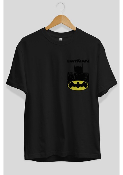 Batman (21) Ön Sol Baskılı Oversize T-Shirt Erkek Kadın Unisex Pamuk Bisiklet Yaka Tişort fiyatları