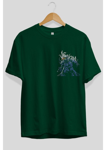 Venom (8) Ön Sol Baskılı Oversize T-Shirt Erkek Kadın Unisex Pamuk Bisiklet Yaka Tişort fiyatları