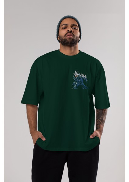 Venom (8) Ön Sol Baskılı Oversize T-Shirt Erkek Kadın Unisex Pamuk Bisiklet Yaka Tişort indirimleri