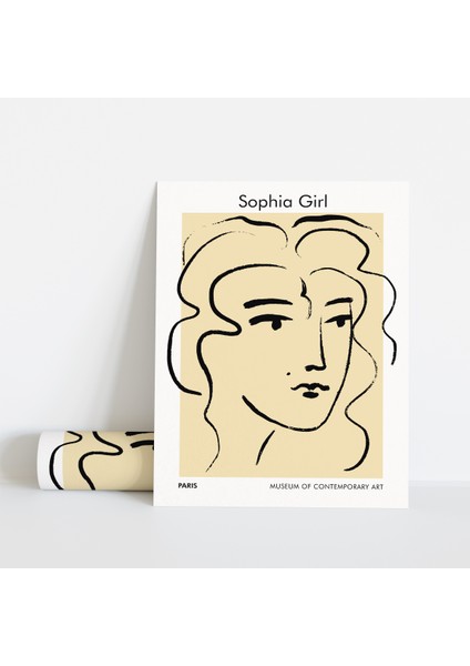 Dekoratif Çerçevesiz Poster Sophia Girl Soyut Çerçevesiz Tablo