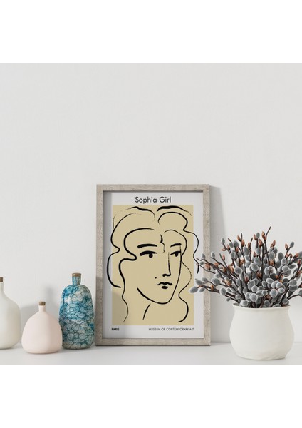 Dekoratif Çerçevesiz Poster Sophia Girl Soyut Çerçevesiz Tablo modelleri