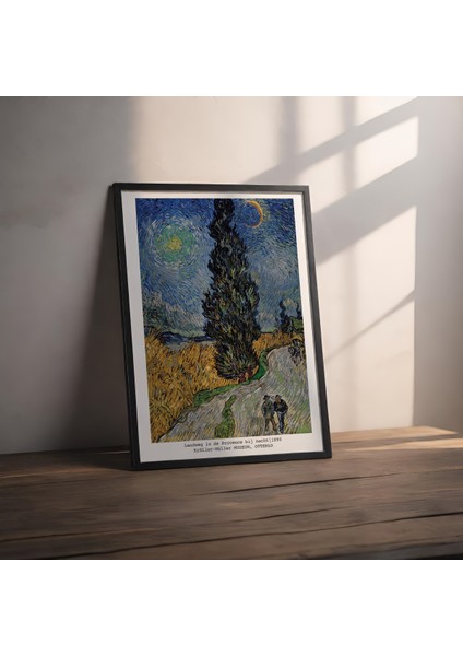 Dekoratif Çerçevesiz Poster Selvili ve Yıldızlı Yol Vincent Van Gogh fiyatları