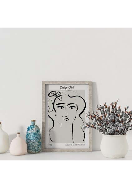 Dekoratif Çerçevesiz Poster Daisy Girl Soyut Çerçevesiz Tablo modelleri
