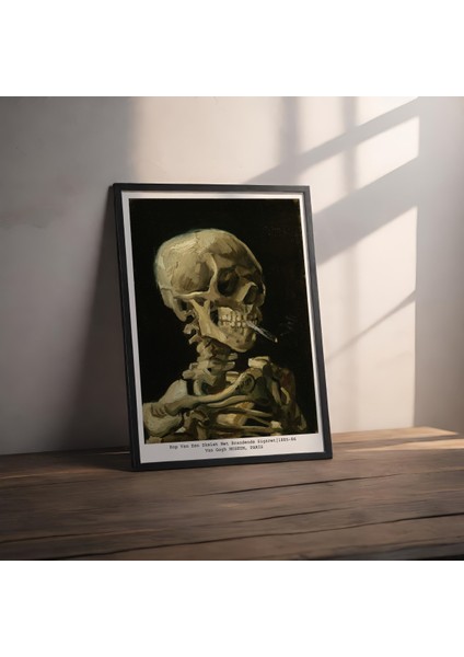 Dekoratif Çerçevesiz Poster Sigara Içen Kafatası Vincent Van Gogh fiyatları