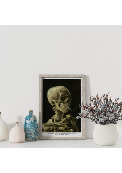 Dekoratif Çerçevesiz Poster Sigara Içen Kafatası Vincent Van Gogh modelleri