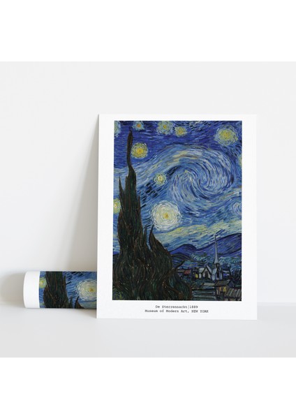 Dekoratif Çerçevesiz Poster Yıldızlı Geceler Vincent Van Gogh
