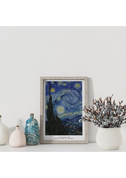 Dekoratif Çerçevesiz Poster Yıldızlı Geceler Vincent Van Gogh modelleri