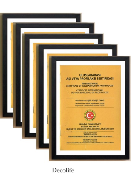 5'li A4 Çerçeve, Belge Çerçevesi, Diploma, Sertifika, Fotoğraf Çerçevesi, Resim Çerçevesi, 21 x 30