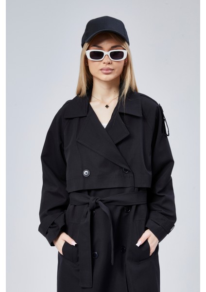 Oversize Kruvaze Kapama Rüzgarlık Detaylı Trençkot modelleri