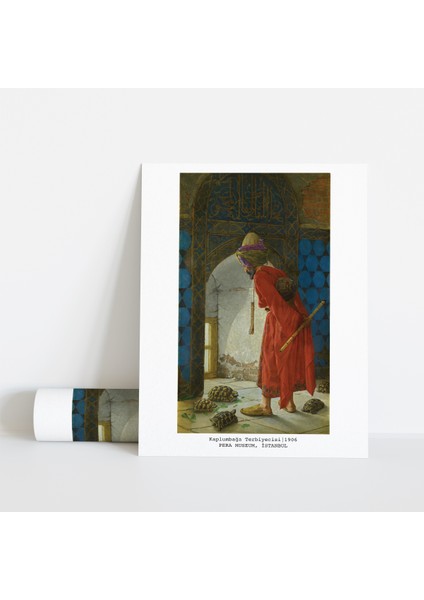 Dekoratif Çerçevesiz Poster Kaplumbağa Terbiyecisi Osman Hamdi Bey