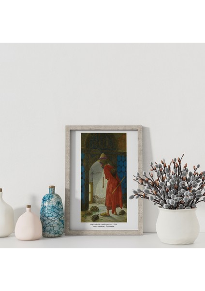 Dekoratif Çerçevesiz Poster Kaplumbağa Terbiyecisi Osman Hamdi Bey modelleri