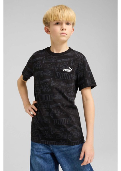 MID90S Aop Tee B Siyah Erkek Çocuk Kısa Kol T-Shirt