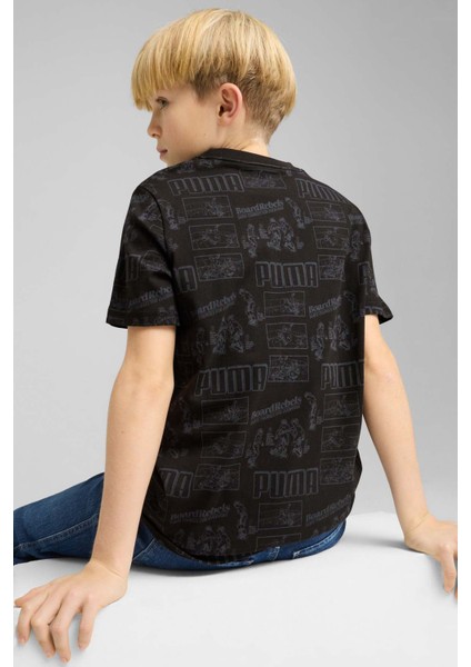 MID90S Aop Tee B Siyah Erkek Çocuk Kısa Kol T-Shirt