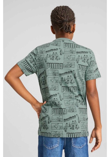 MID90S Aop Tee B Yeşil Erkek Çocuk Kısa Kol T-Shirt