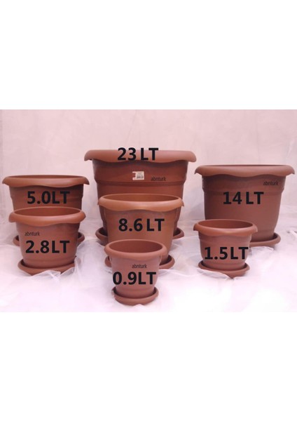 1 Adet 4no Ø33X30CM 14 Litre Toprak Rengi Tabaklı Çiçek Saksısı Toprak Çökmesi Önleyen Özel Içyapı fiyatları