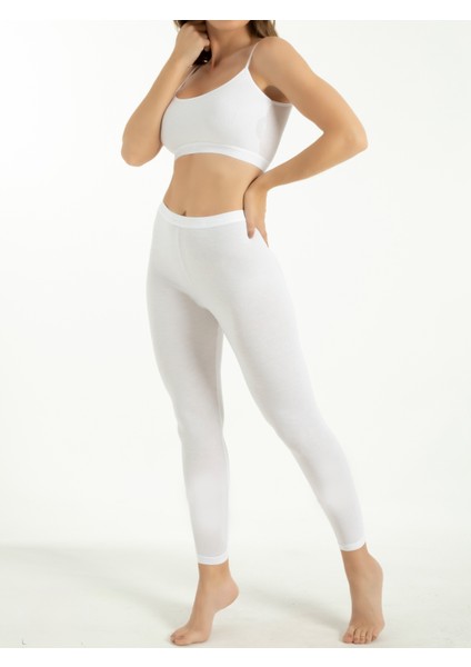 Ivy Collection Kadın Bambu Slim Fit İç Giyim Tayt – Nefes Alır – Yumuşak Dokulu – Beyaz