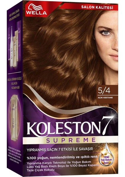 Koleston Supreme Kit 5/4 Açık Kestane 2li Paket