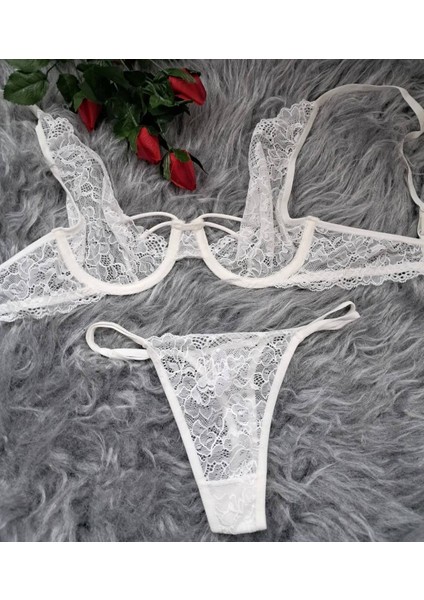 Ayarlanabilir Askılı Çift Ipli Dantelli Balenli Beyaz Iç Çamaşırı Takımı fiyatları