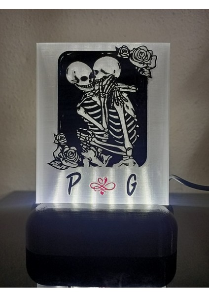 Sevgiliye-Eşe Özel Harfli Dekoratif LED Lamba Model7 - Kablolu Adaptörlü - Beyaz Işıklı