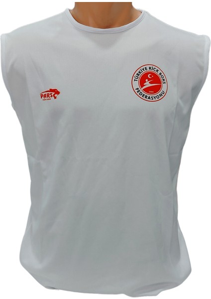 Kick Boks Sıfır Kol Tişört Kick Light Tişörtü Beyaz