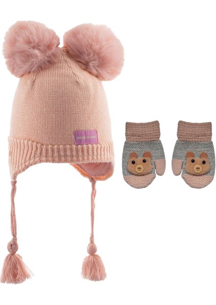 1-4 Yaş Kız Bebek & Çocuk Bere Eldiven 2'li Takım