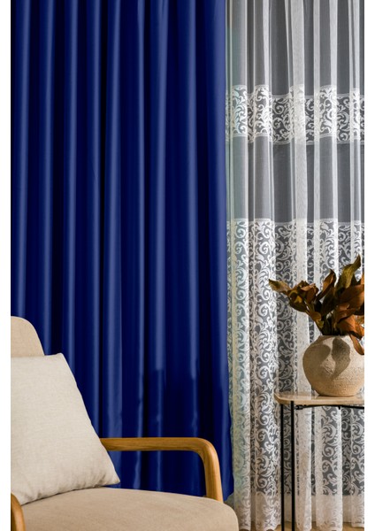 Kullanıma Hazır Sık Pileli Blackout Karartma Kumaştan Fon Perde 1x3 V395 Tek Kanat