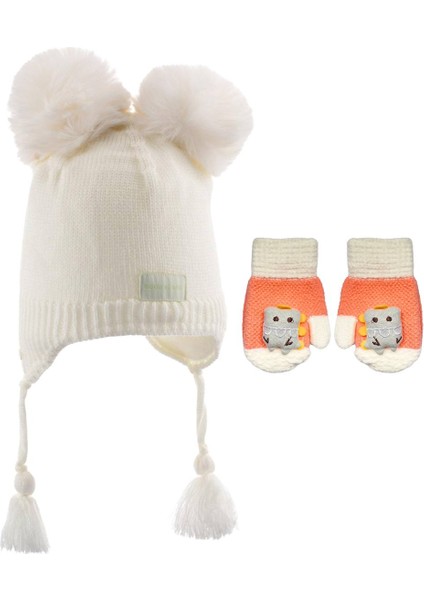 1-4 Yaş Kız Bebek & Çocuk Bere Eldiven 2'li Takım