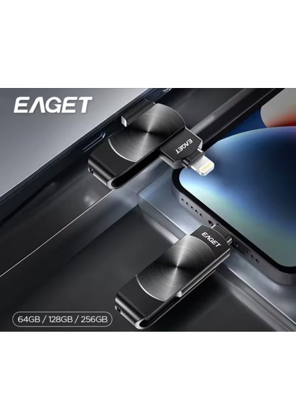 İ66 64Gb. MFi Apple Lisanslı iphone Lightning ve Usb 3.2 Süper Hızlı Orjinal Otg Çift Giriş Flash Bellek Süper Hızlı Metal Sağlam Orjinal