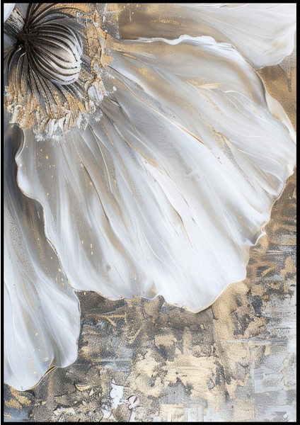 Harikabirev|gri-Gold Soft Çiçek Desenli Model Iı |çerçeveli Temperli Cam Tablo Tekli Dikey fiyatları