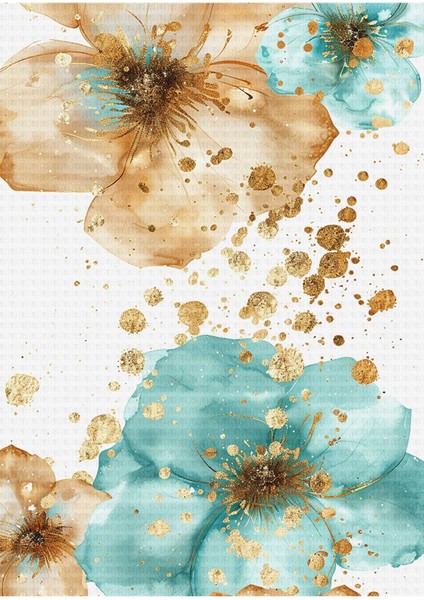 Harikabirev|su Yeşili-Kahveerengi Çiçek Kombini|çerçeveli Temperli Cam Tablo 3lü Yatay fırsatları