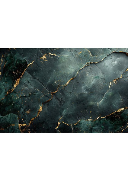 Harikabirev|gold Zümrüt Yeşil Soyut Model 01 |çerçeveli Temperli Cam Tablo Tekli Yatay fiyatları