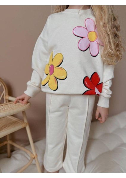 Yigit Butik Çiçek Baskılı Ispanyol Paça Kız Çocuk Alt Üst Takım fiyatları