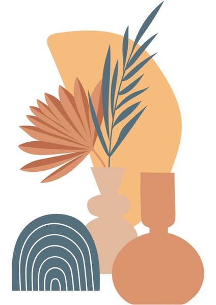 Harikabirev|lacivert-Krem Bohem Çiçek Seti |çerçeveli Cam Tablo 3lü Dikey fırsatları