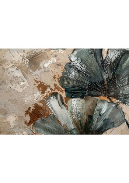 Harikabirev|krem-Siyah-Gold Sevilen Çiçek Yaprak Kombini|çerçeveli Temperli Cam Tablo 3lü Yatay fırsatları