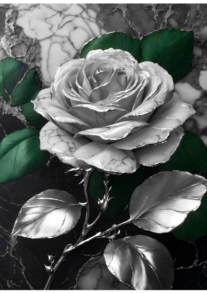 Harikabirev|yeşil-Gri Soyut Yapraklı Gül Kombini|çerçeveli Cam Tablo 3lü Dikey fiyatları