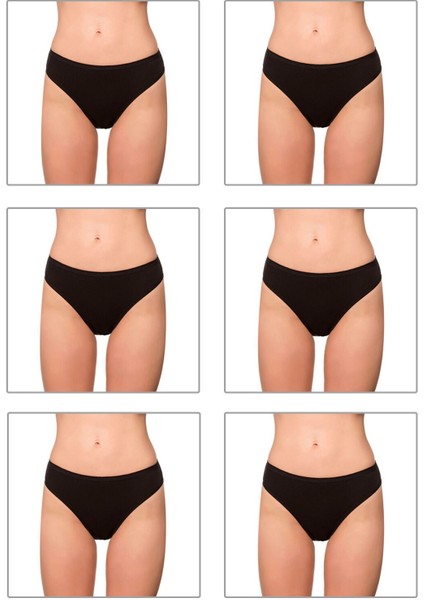 6'lı Paket Kadın Pamuklu Likralı Süprem Slip Külot