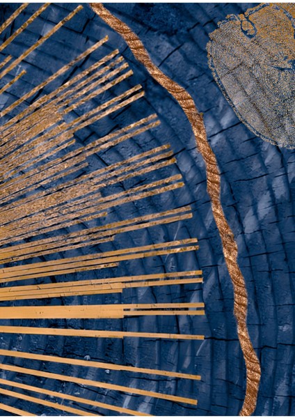 Harikabirev|bronz-Lacivert Sevilen Soyut Kombini 1|çerçeveli Temperli Cam Tablo 3lü Yatay fırsatları