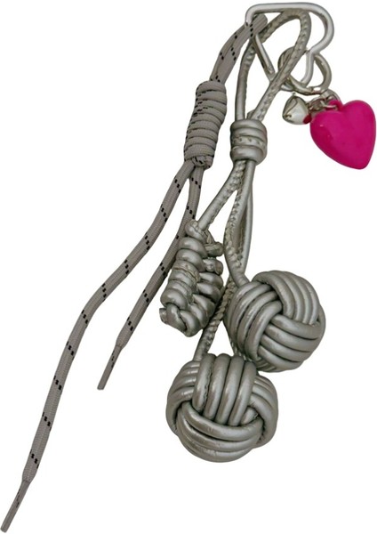 Pembe Kalp Detay Gümüş Renk Çanta Aksesuarı modelleri